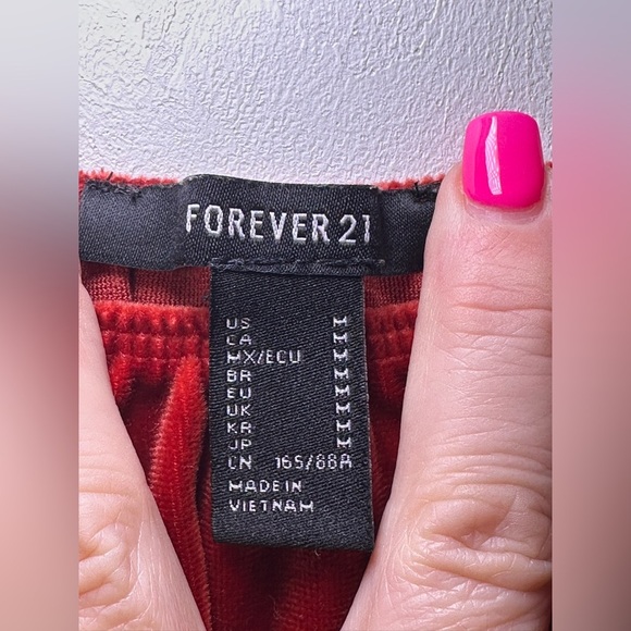 Forever 21 Velvet Orange Crop Top Peplum Top Size Medium - Picture 5 of 5